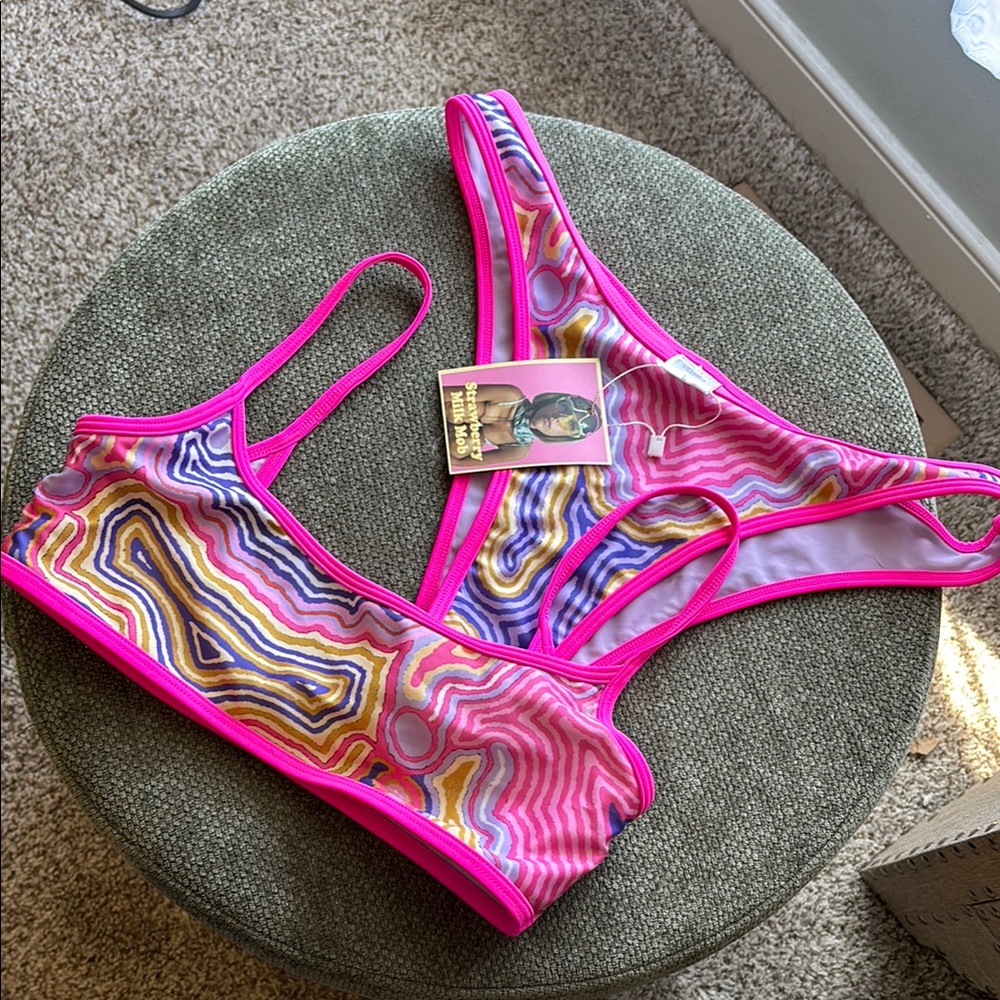 Strawberry Milk Mob Swimwear Set S Top L Bottoms (reversible)